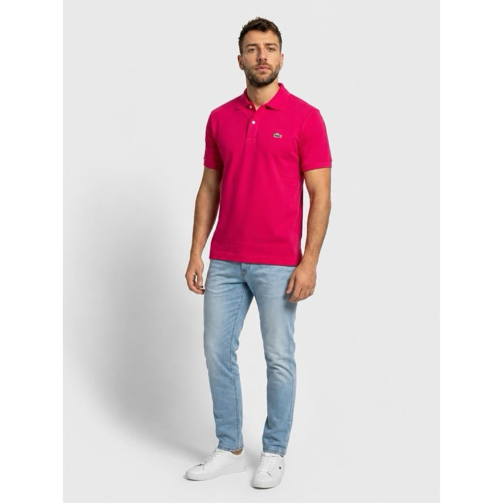 LACOSTE MEN'S FUSHIA PINK SLIM FIT POLO SHIRT SIZE 7 Xxl(7-b66)